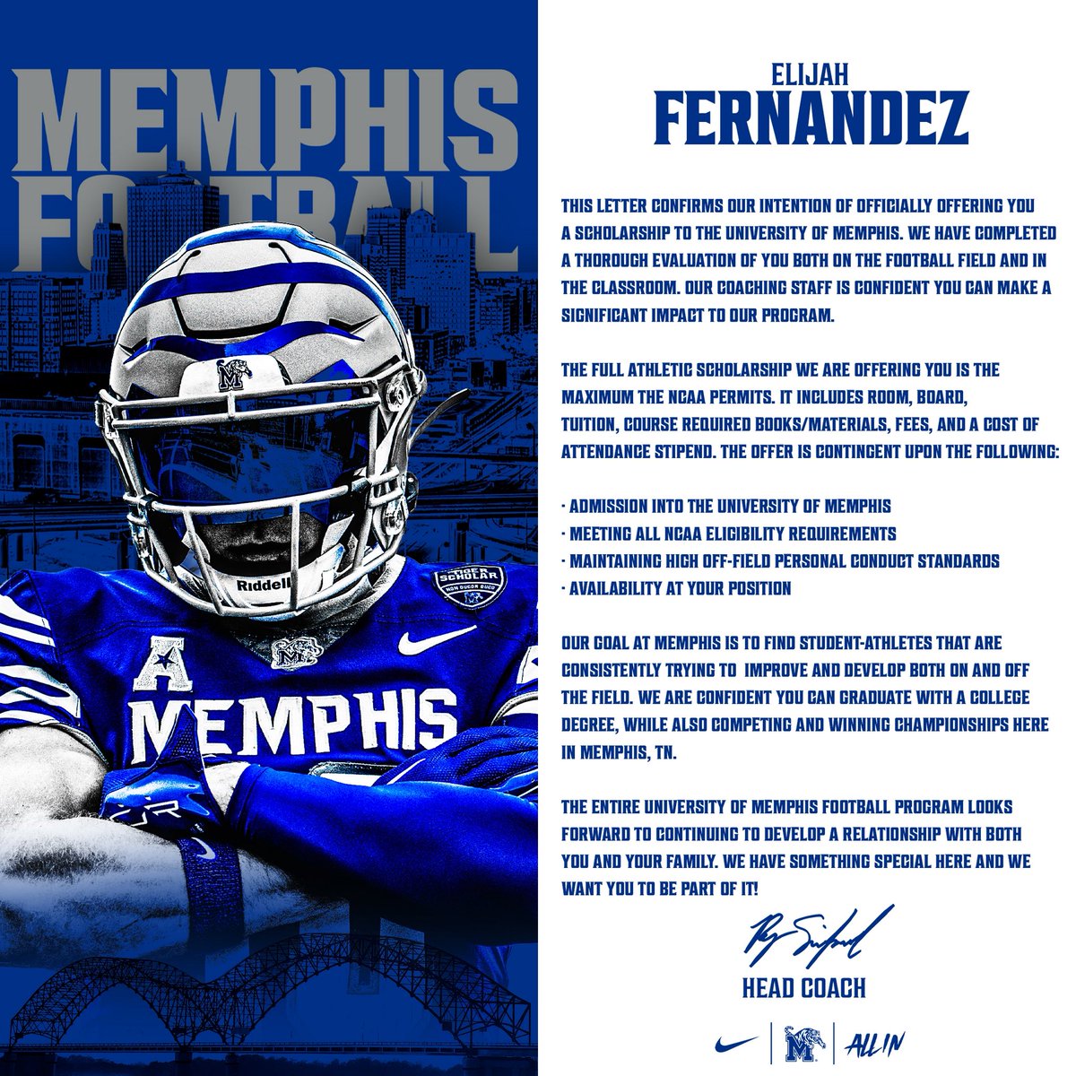 Elijah_f243's tweet image. Thank you to Liberty for their investment in me. After lots of thought and prayer, I’ve decided to flip my commitment to the University of Memphis. #GoTigersGo #ALLIN Ⓜ️