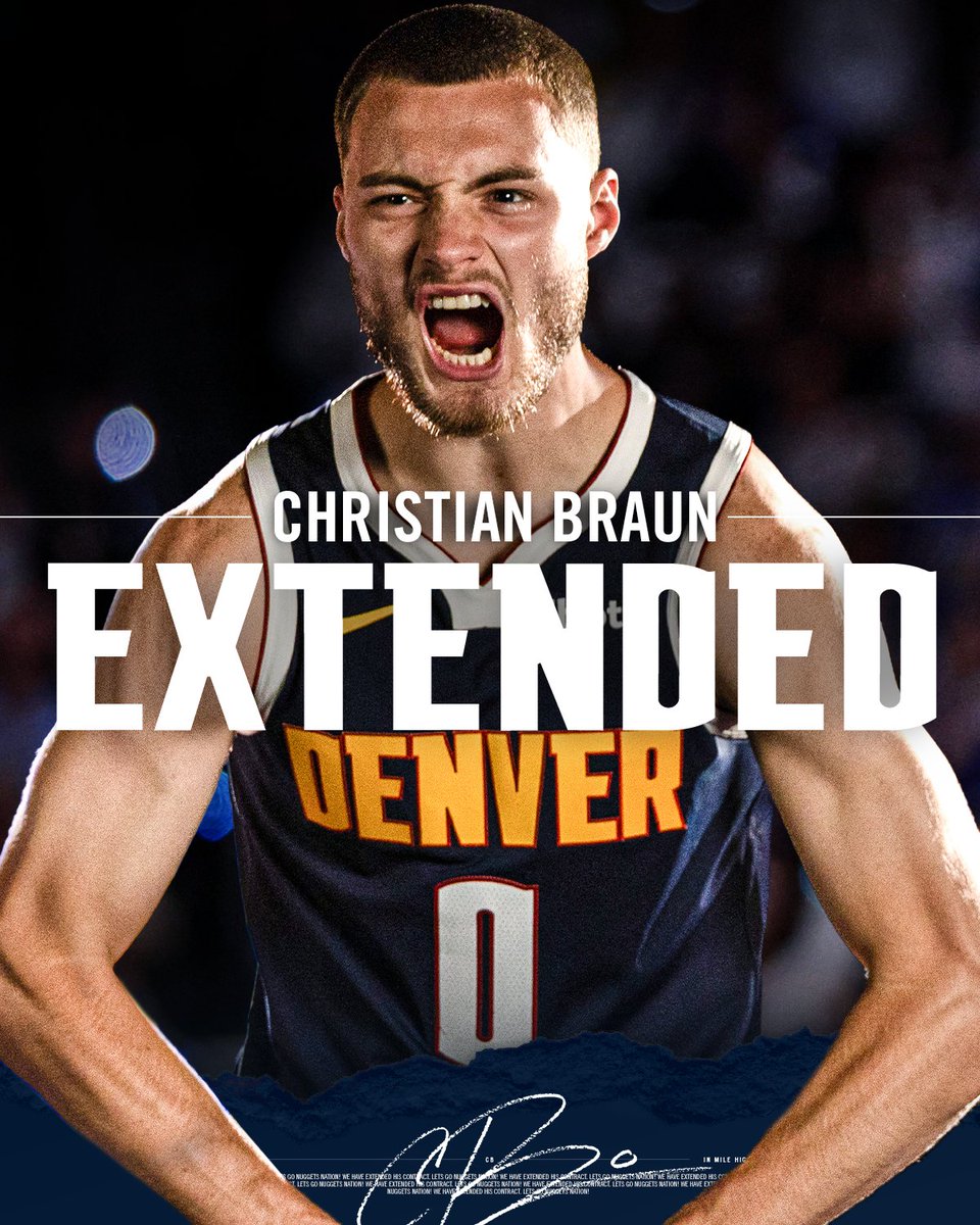 nuggets's tweet image. CONTRACT: EXTENDED

We’ve signed Christian Braun to a multi-year extension.