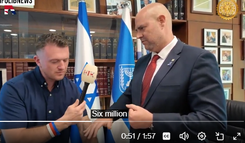 UnityNewsNet's tweet photo. Tommy Robinson is on his paid tour of Israel.

We have consistently pointed out that Tommy is in the pay of the Israel lobby.

However, in a clip released today we noticed something very different.

In this pre scripted interview with the Knesset speaker, Amir Ohana, Robinson goes too early to a  book where the word 'Jew' is written 6 million times.

Ohana then phsyically slaps him and then chastises him.

Ohana is an open homosexual with two adopted children through surrogacy. Robinson clearly  will know that and likely not like it.

Ohana then reminds him that as a people they never forget.

Robinson is then quiet and physically shaken for the rest of the interview.

The problem for Tommy is that he doesn't have the bloodline to truly be in the mafia.

Maybe he is just starting to realise who he has gotten in to bed with and what they may end up doing to him after he has run out of use to them.