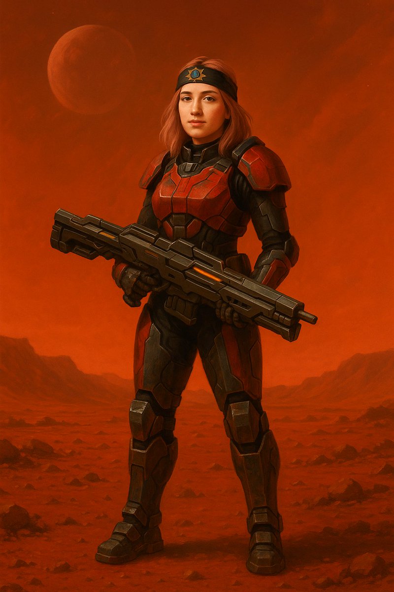 BabyBearHS's tweet image. I asked Chatgpt to make me look like a @ParallelTCG Marcolian trooper using my X profile picture.
I'm ready to explore Mars now. See you later 😎