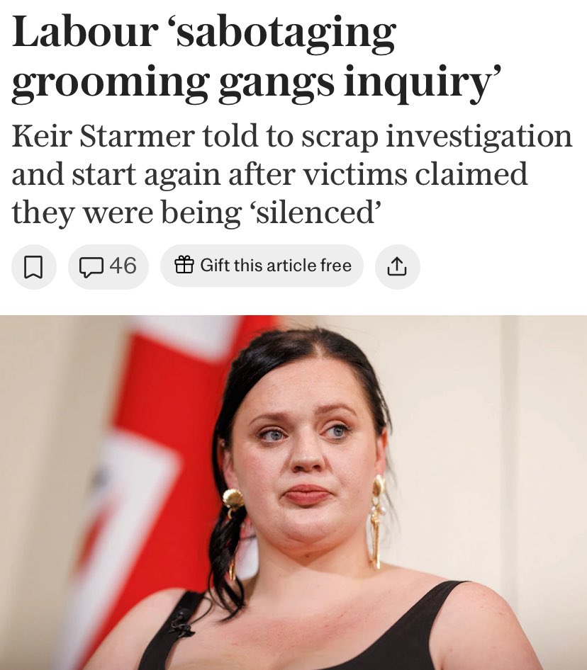 NickBuckleyMBE's tweet image. Labour will never allow a real investigation into the grooming gangs because it will destroy them. They will delay, collapse and start again this investigation until the next election. But it will all eventually come out - then prison sentences for Labour MPs.