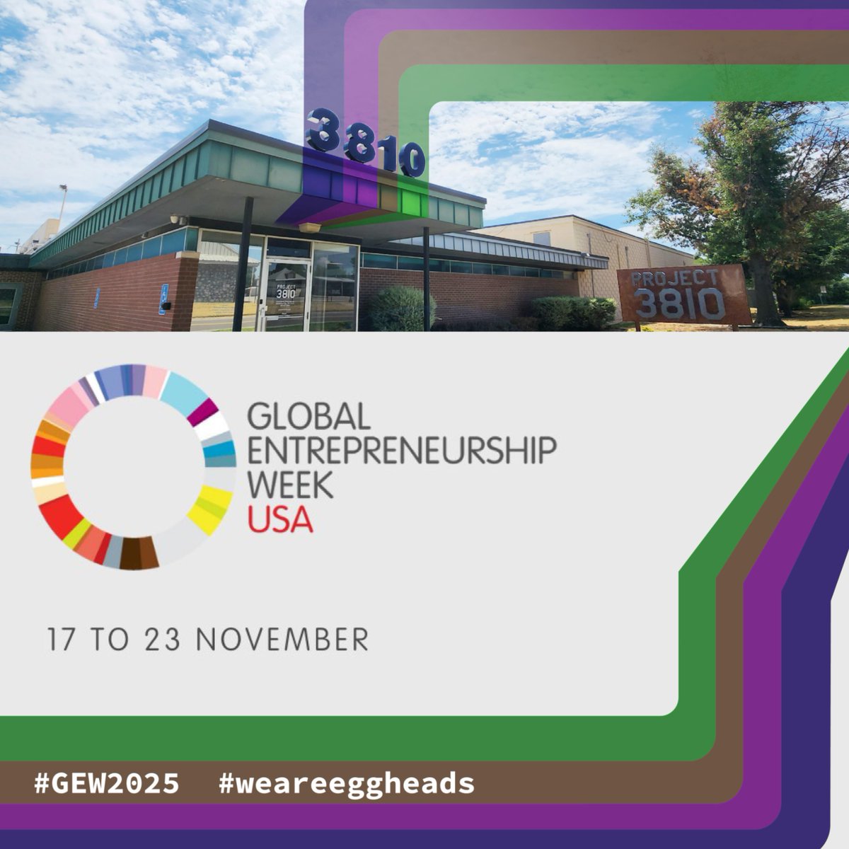 Project3810's tweet photo. In November, we hope to shine a light on the creators, doers, and dreamers in our community and show what’s possible when we work together to create something bigger than ourselves.  

#GEW2025 #weareeggheads #incubator #startups #project3810 https://t.co/CXaFo28KuH