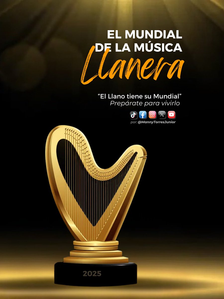 Comienza el Mundial de la Música Llanera 2025 

El llano se une en una sola voz para celebrar nuestra identidad, nuestra historia y el talento que nos representa. Prepárate para participar, comentar y compartir
¡que el llano suene en todo el mundo! 

#ElMundialDeLaMúsicaLlanera