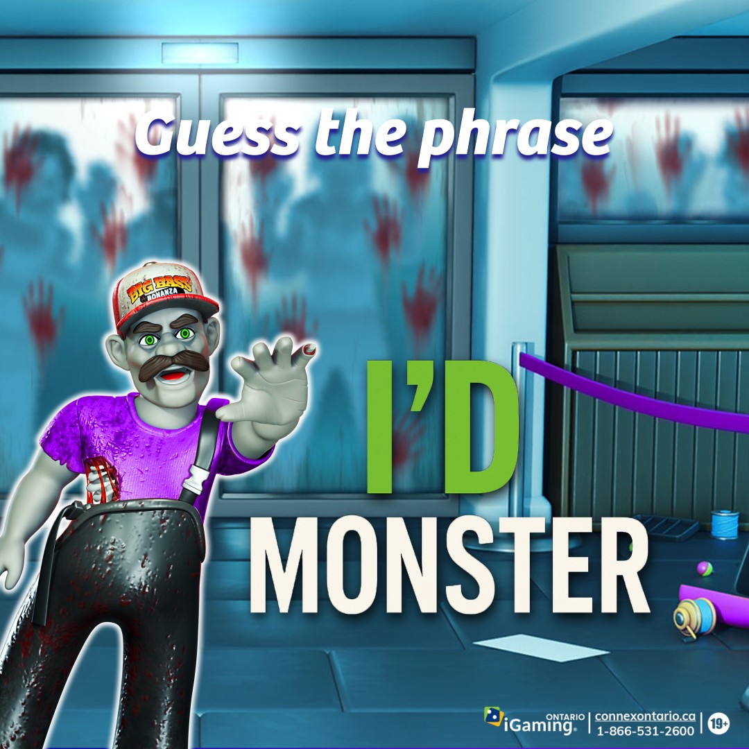 This monster isn’t that scary because he’s giving 𝐭𝐡𝐫𝐞𝐞 𝐫𝐚𝐧𝐝𝐨𝐦 𝐰𝐢𝐧𝐧𝐞𝐫𝐬 𝐚 $𝟔𝟎 𝐀𝐦𝐚𝐳𝐨𝐧 𝐯𝐨𝐮𝐜𝐡𝐞𝐫 for solving his riddle 🧟‍♂️  ⁣
 ⁣
Just tell us what the phrase is for the chance to win! ⁣

____________⁣   ⁣
Big Bass Halloween 3 by Pragmatic Play