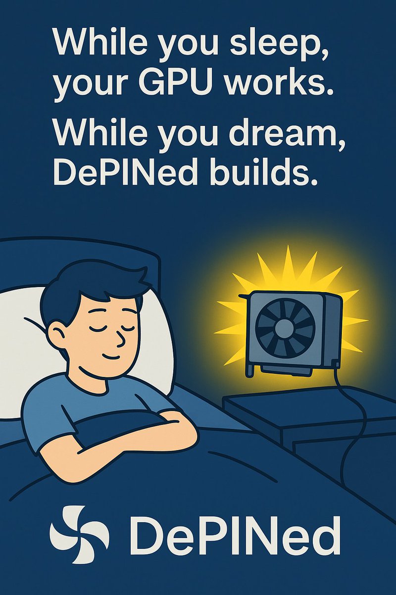 HaluuWeb3's tweet image. 😴 While you sleep, your GPU works.
💻 While you dream, DePINed builds.
Welcome to the decentralized supercloud — powered by us, owned by all.
#DePIN #AI #DePINed #Web3Compute @DePINed_org