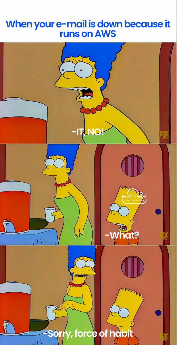 eztek_solutions's tweet image. No matter what, they&apos;re gonna blame IT 

#AWS #IT #Amazon