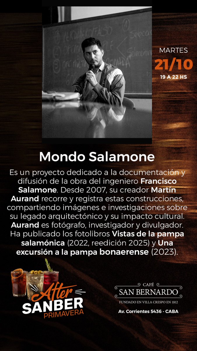 Mañana martes voy a estar en una nueva edición de las ferias que realiza el bar/café San Bernardo en Villa Crespo. Llevo libros, postales y demás. Nos vemos allá!! 🍹📷✨