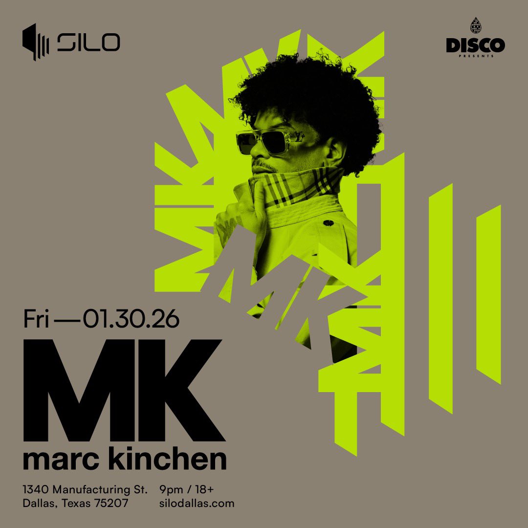 Announcing <a href="/MarcKinchen/">MK (Marc Kinchen)</a> SILO Dallas debut on Fri, January 30th 🎵🔥

Sign up to receive an alert when tickets go on-sale and be entered for a chance to win 2 side stage passes → silodallas.com/signup

🎟: Tickets on sale Tues, October 21st @ 10am CT