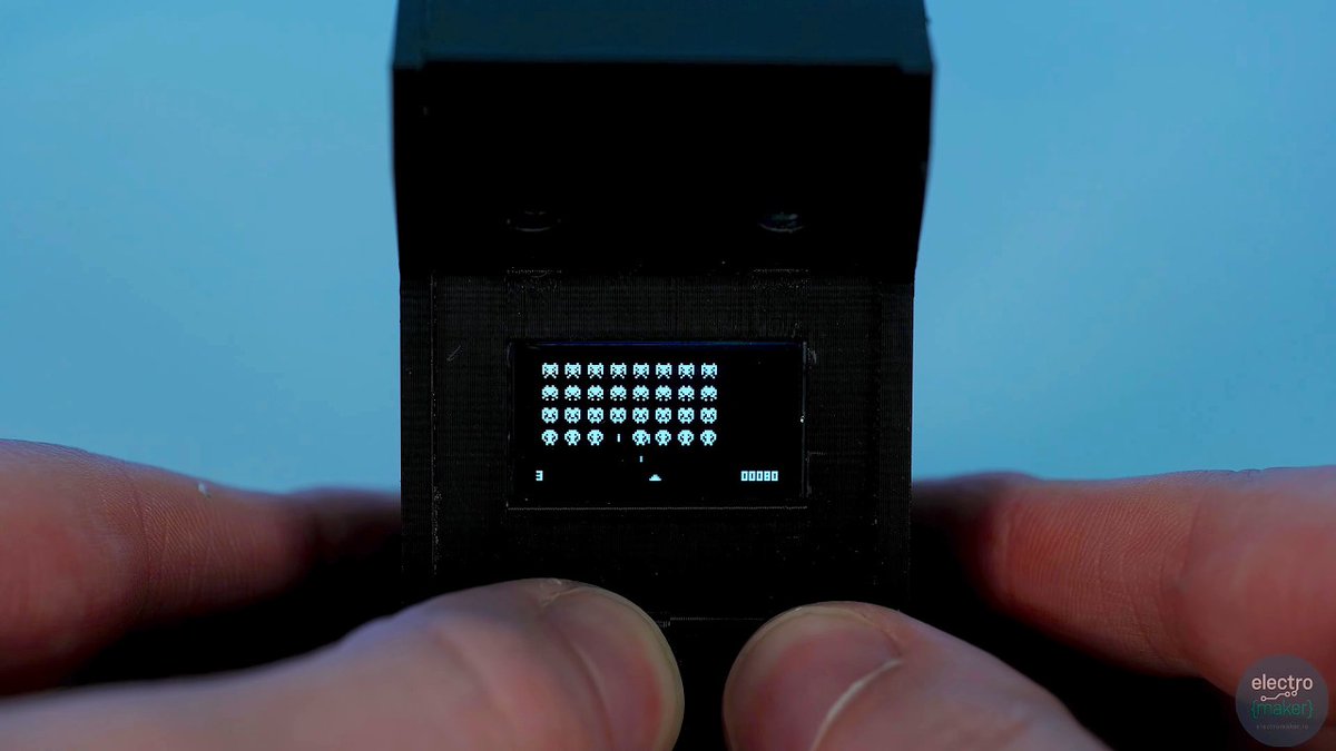 arduino's tweet image. .@ElectromakerIO's Robin Mitchell built a handheld, Space Invaders-style arcade machine powered by the Arduino Nano R4: youtu.be/ucxDm6mbTok