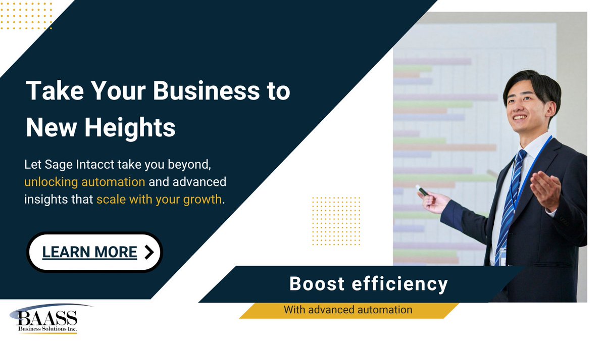 baassbiz's tweet image. Growth shouldn’t be limited by your solution.
#SageIntacct helps organizations move beyond #Sage300 with smarter automation and deeper insights.

Let’s explore how a move to the #cloud can transform your finance operations.
hubs.la/Q03PlX710

#BAASSBusinessSolutions