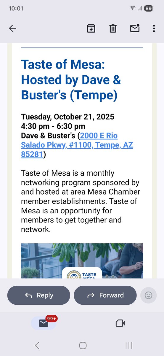 Hmm, Mesa Chamber of Commerce event, Taste of Mesa, to be held at Tempe venue.  Optics guys.  SMH