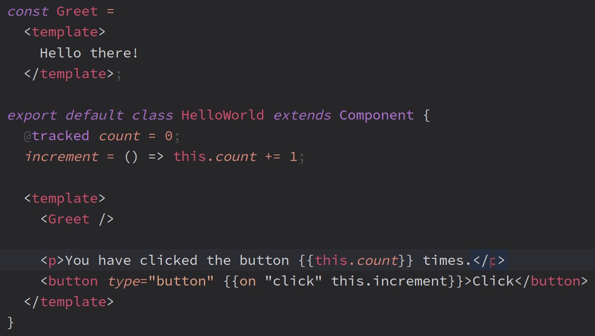 nullvoxpopuli's tweet image. The gjs component format enables:
🩺 block-scope semantics
🫙 native JS state containers
🧬 native JS lifetime management
📦 multiple components in one file
⚡ template-based optimizations
🧪 test code has same ergo as app code