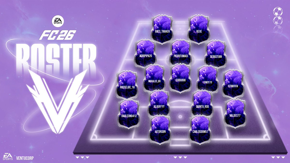 #EAFC26 | #Presentacion

Comenzamos la temporada 25/26 de EAFC26!!!

Toca estrenar alineación: más potente, más calidad, mayor rendimiento, más goloso... subimos al siguiente nivel!

   GK - <a href="/Aitorsbn/">🅰️itor 🏴󠁧󠁢󠁳󠁣󠁴󠁿🪬</a> 
   GK - <a href="/Carlosdgm57/">Carlos de Gregorio</a> 
DFC  - <a href="/rauleon0412/">X_LeonBrothers_X</a> (C)
DFC  - <a href="/Quintu_RSG/">Quintu</a> 
DFC  -