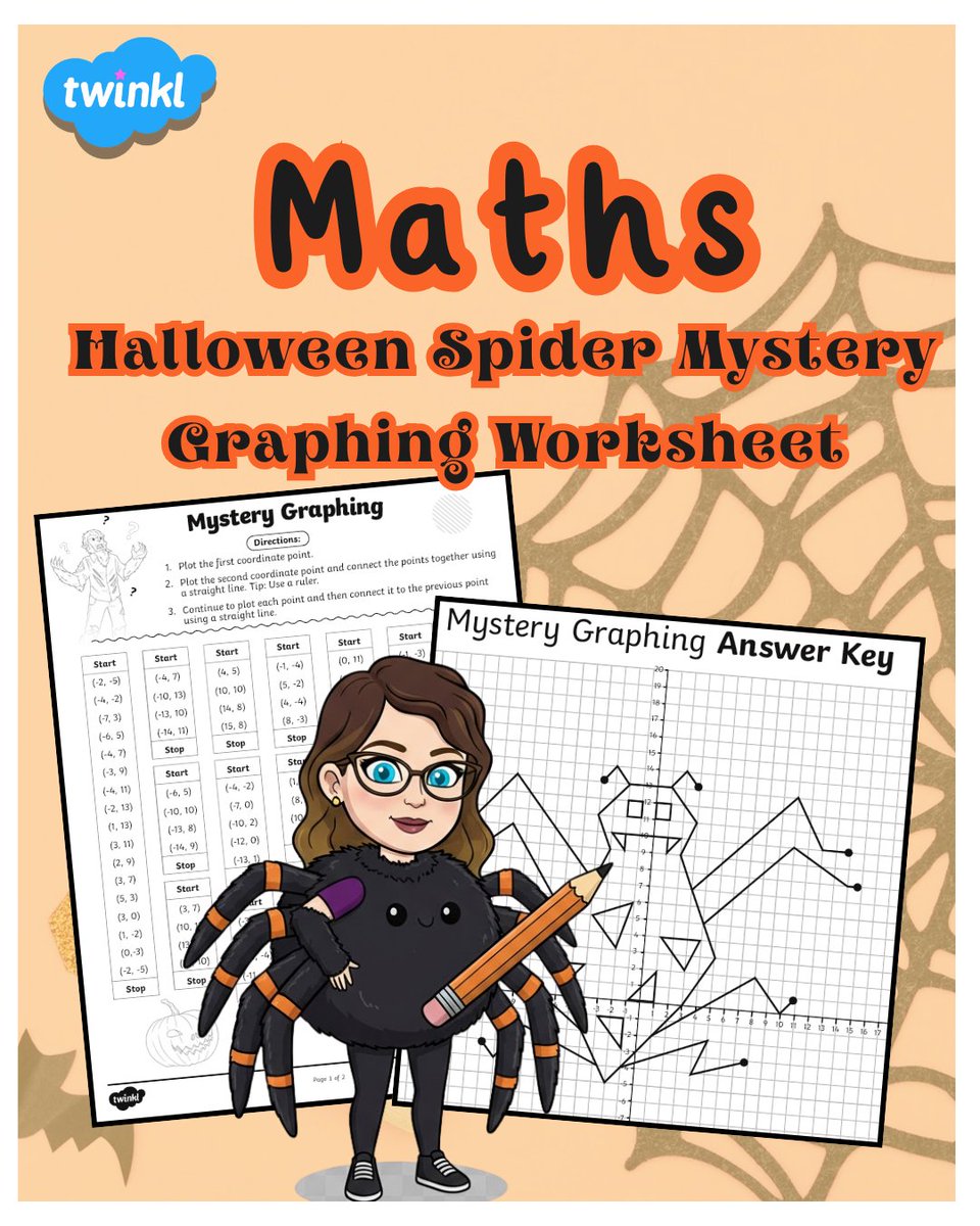 🕸️ Maths Fun! 🕷️ Make KS3 Coordinates spooktacular! Plot ordered pairs across all 4 quadrants to reveal a mystery spider! 👻 Get the resource: 👉 twinkl.co.uk/l/186as9  #TwinklSecondary #KS3Maths #MathsTeacher #CoordinateGraphing #HalloweenActivity #UKEdChat