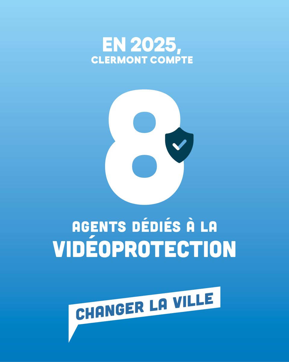 ✅ Changer la ville pour protéger les Clermontois.
➡️ Depuis 2020, nous avons investi dans la vidéoprotection : modernisation du centre de supervision urbain, pour gérer nos 300 caméras en lien avec la police nationale, et recrutement d'agents supplémentaires.  
#clermontferrand