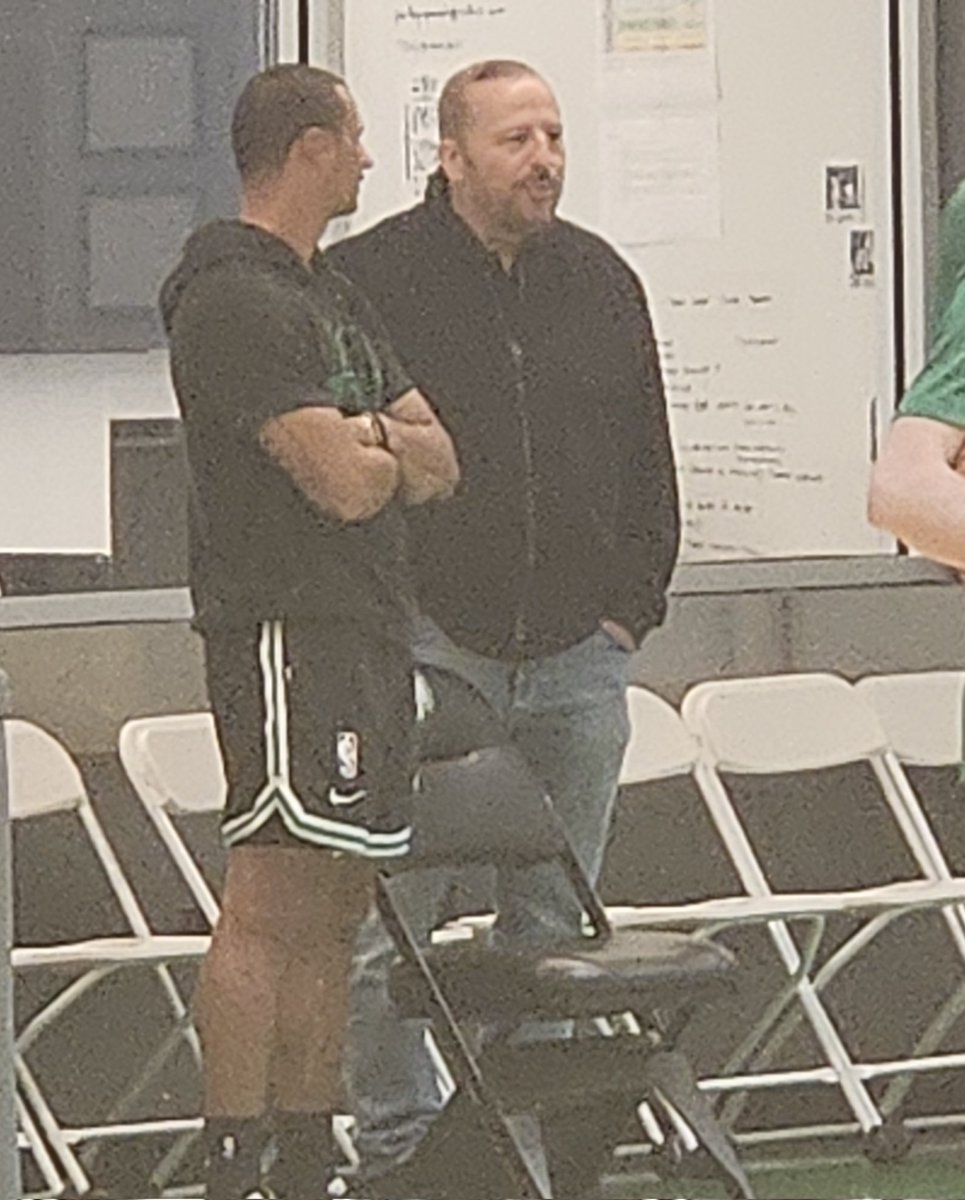 Former #Knicks coach Tom Thibodeau sat in on #Celtics practice today. 