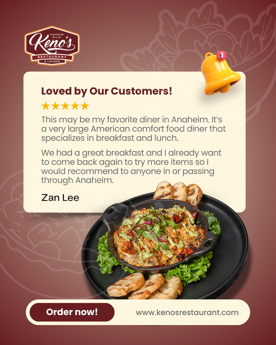 KenosAnaheim's tweet photo. We're so grateful for your love and support! ❤️ Keep those reviews coming—we love hearing from you. 

#KenosRestaurant #KenosAnaheim #ThankYou https://t.co/WxVZJRftpg