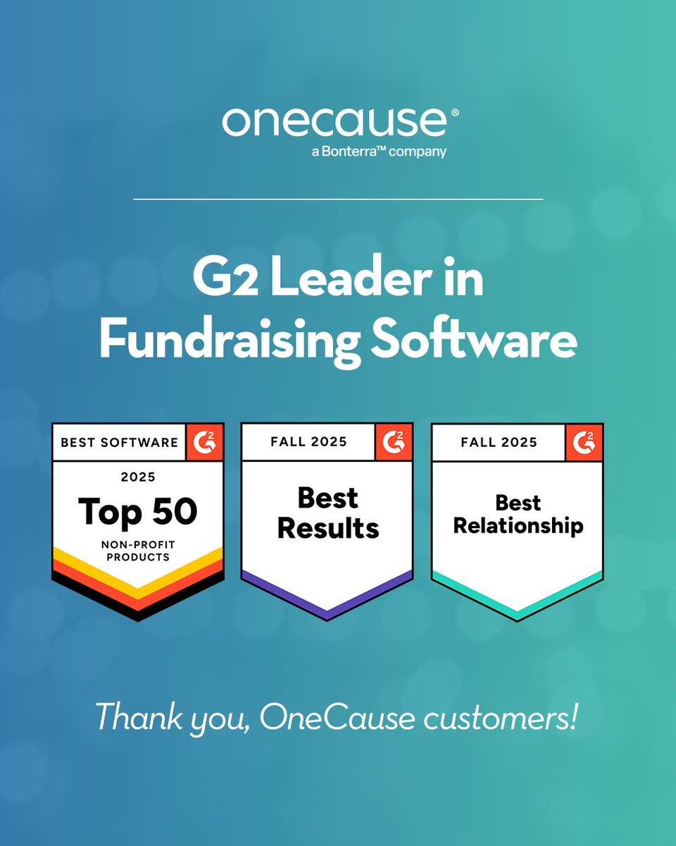 OneCause is proud to be named among this season’s top-rated nonprofit software solutions by G2!

Thank you to our #FearlessFundraisers — your trust fuels our mission to make fundraising easier, smarter, and more impactful.