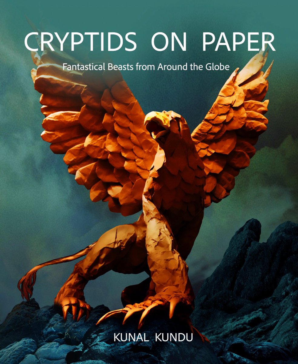 AnnaOlswanger's tweet image. It's National Cryptid Day! Celebrate the legendary creatures with a sneak peek at the griffin on the cover of CRYPTIDS ON PAPER by @KunalCrumpled, his follow-up to WILDLIFE ON PAPER, now out on submission.

#editorsguide #kidlitart #kidlit #illustrator