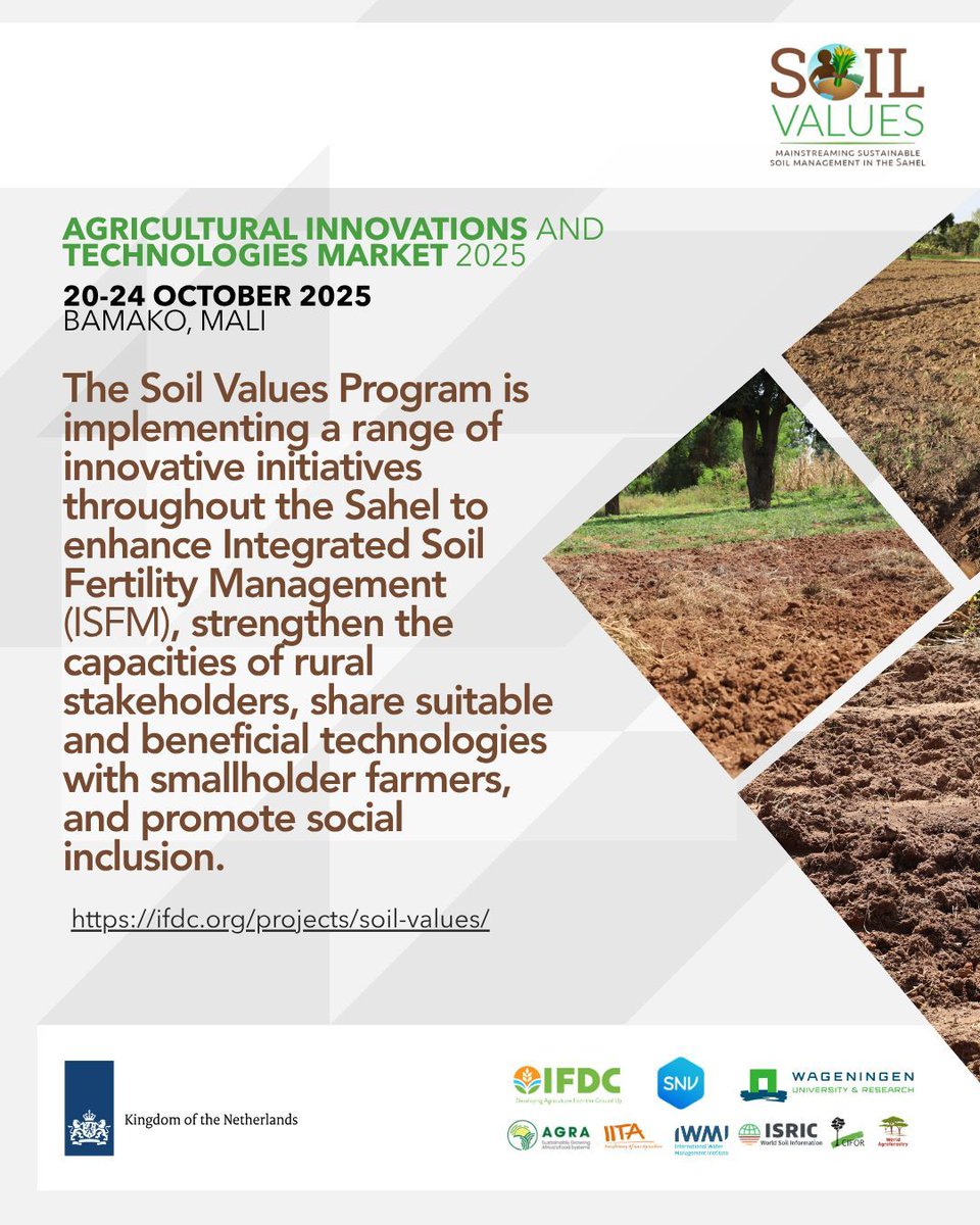 Live from #MITA2025!

The #SoilValuesProgram is showcasing integrated soil fertility management innovations — from composting, Zaï, and biochar to community-led land restoration.

Together, we’re building Africa’s #SoilHealth movement.

#InnovationForAfrica #SoilFertility