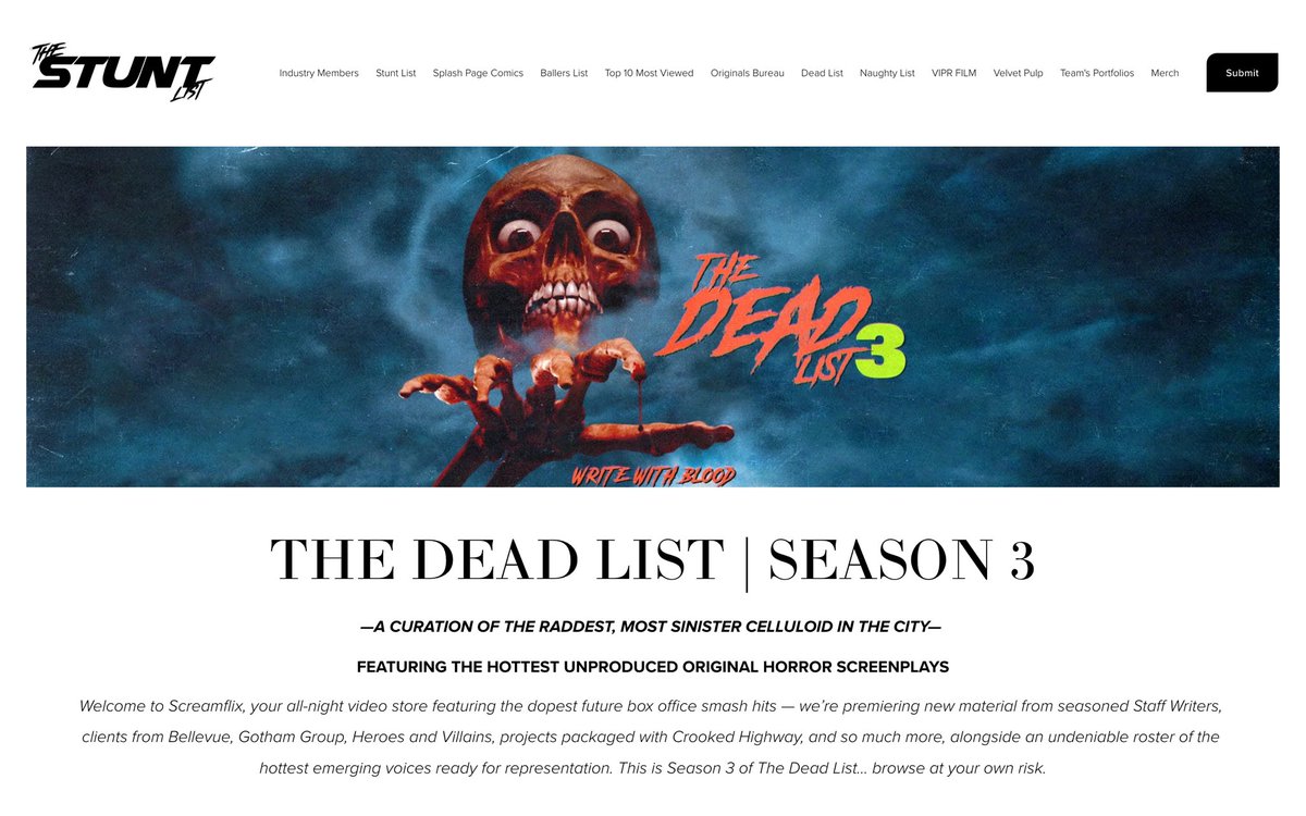 AshLazerWrites's tweet image. Lights. Camera. RADNESS—
The hottest new horror scripts in Hollywood are here, featuring produced pros & emerging voices from The Dead List. Season 3 is LIVE and nothing short of sinister. Access in bio, but don’t miss the marquee preview below☠️👇🏻