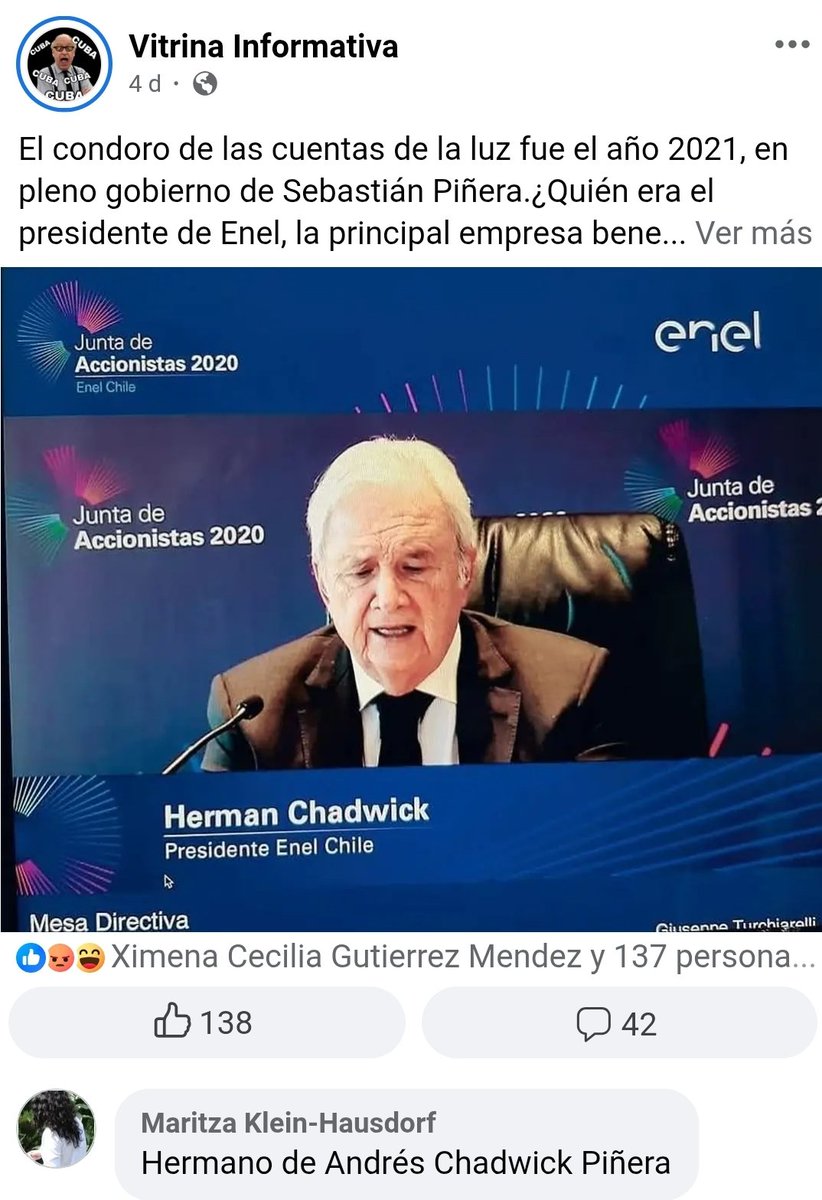 Claudio_Q77's tweet image. Ahora sacas la voz vieja pinochetista. Cuando Enel tuvo 1 semana sin energía eléctrica a casi todo Stgo no dijiste ni pío y ahora en campaña electoral exijes q paguen todo y q sea caiga quien caiga.
Más buitre no hay.
#NoSerásPresidenta ya tocaste techo hace rato. 
Miren a éste👇🏻