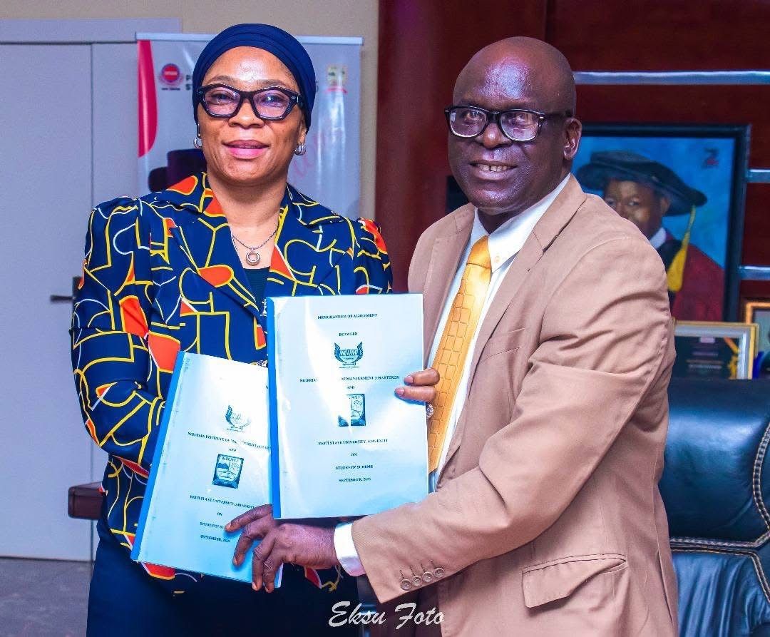 nimchartered's tweet image. NIM Signs MOU with EKSU
NIM (Chartered) has signed an MOU with Ekiti State University to launch its Students Scheme Programme and offer staff membership certification opportunities.

Read more linkedin.com/posts/nimchart…

#NIM #EKSU #EducationPartnership #ManagementEducation