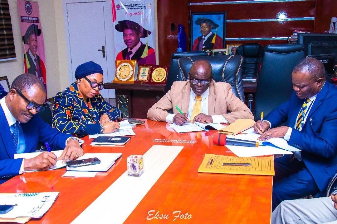 nimchartered's tweet image. NIM Signs MOU with EKSU
NIM (Chartered) has signed an MOU with Ekiti State University to launch its Students Scheme Programme and offer staff membership certification opportunities.

Read more linkedin.com/posts/nimchart…

#NIM #EKSU #EducationPartnership #ManagementEducation