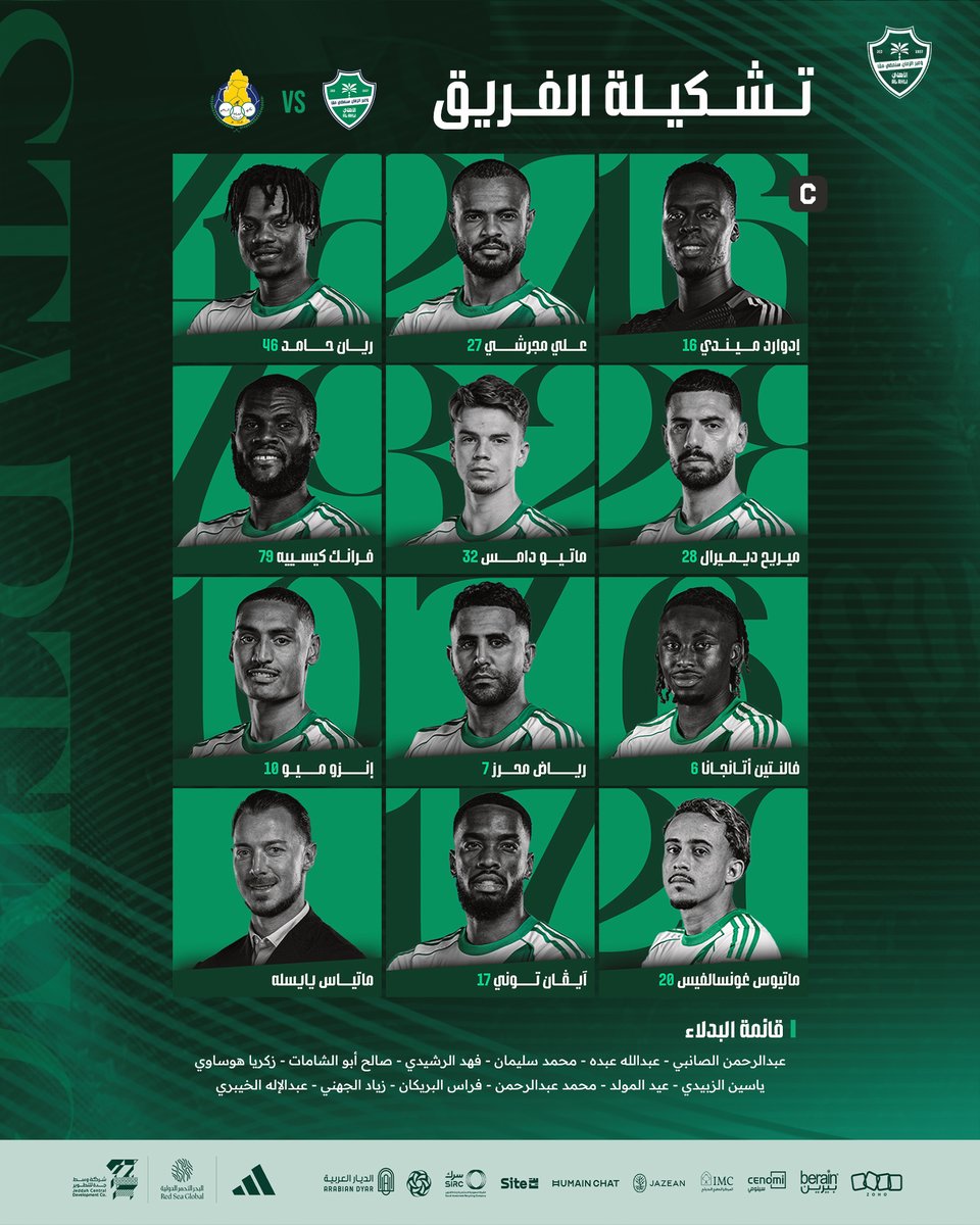 قائمتنا لمباراة اليوم 📋​

#الأهلي_الغرافة ​
#دوري_أبطال_آسيا_للنخبة ​
#حامل_اللقب #حامي_اللقب