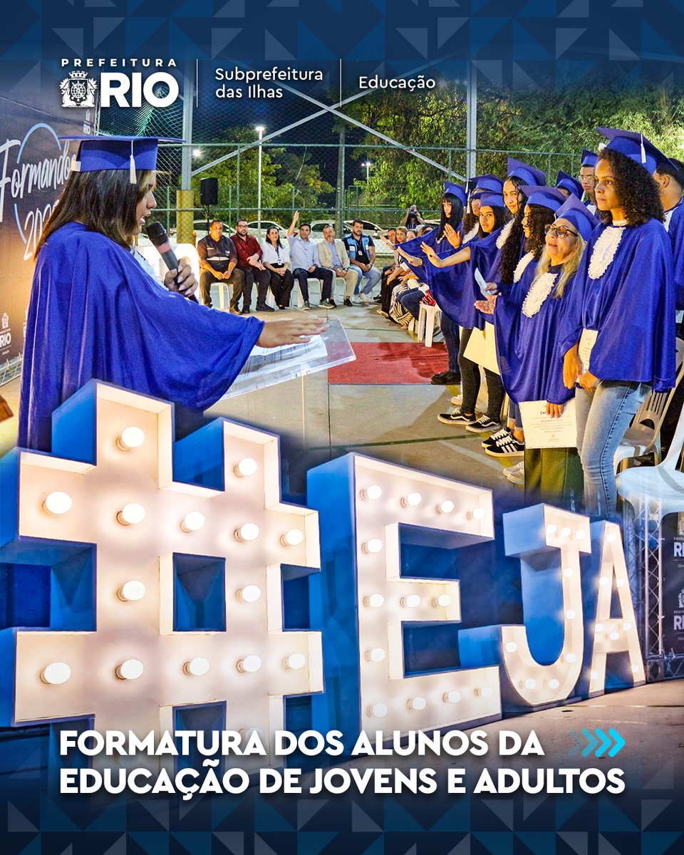 subilhasrio's tweet photo. A Escola Municipal Rodrigo Otávio, no Moneró, foi palco da formatura dos alunos da Educação de Jovens e Adultos (EJA) da 11ª CRE.  (+) https://t.co/0rY1kk9gGs