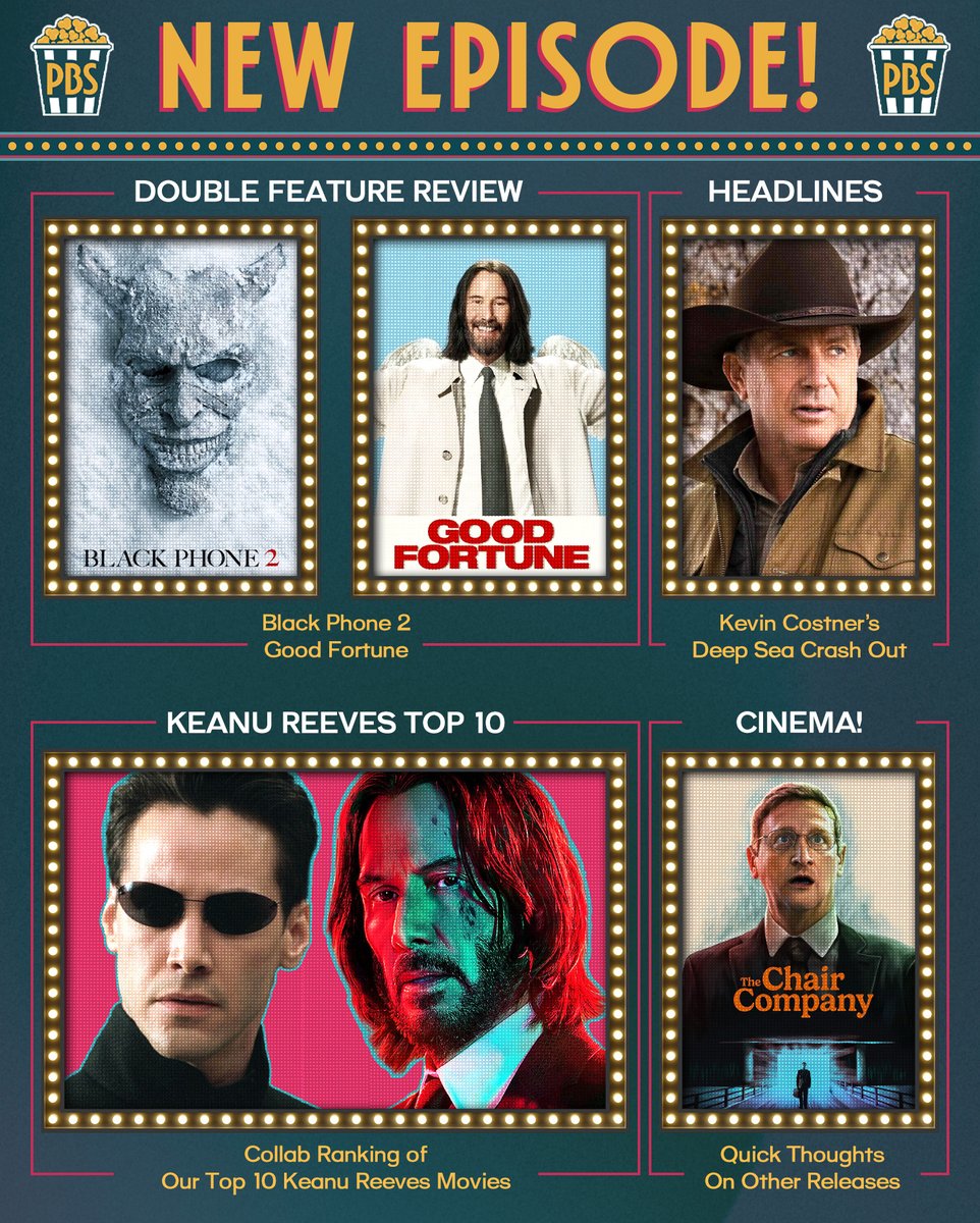 ProjBigScreen's tweet image. 🍿 NEW EPISODE 🍿
• Top 10 of Keanu Reeves
• Black Phone 2 Review
• Good Fortune Review
• Kevin Costner Side Quests
• What We’re Watching