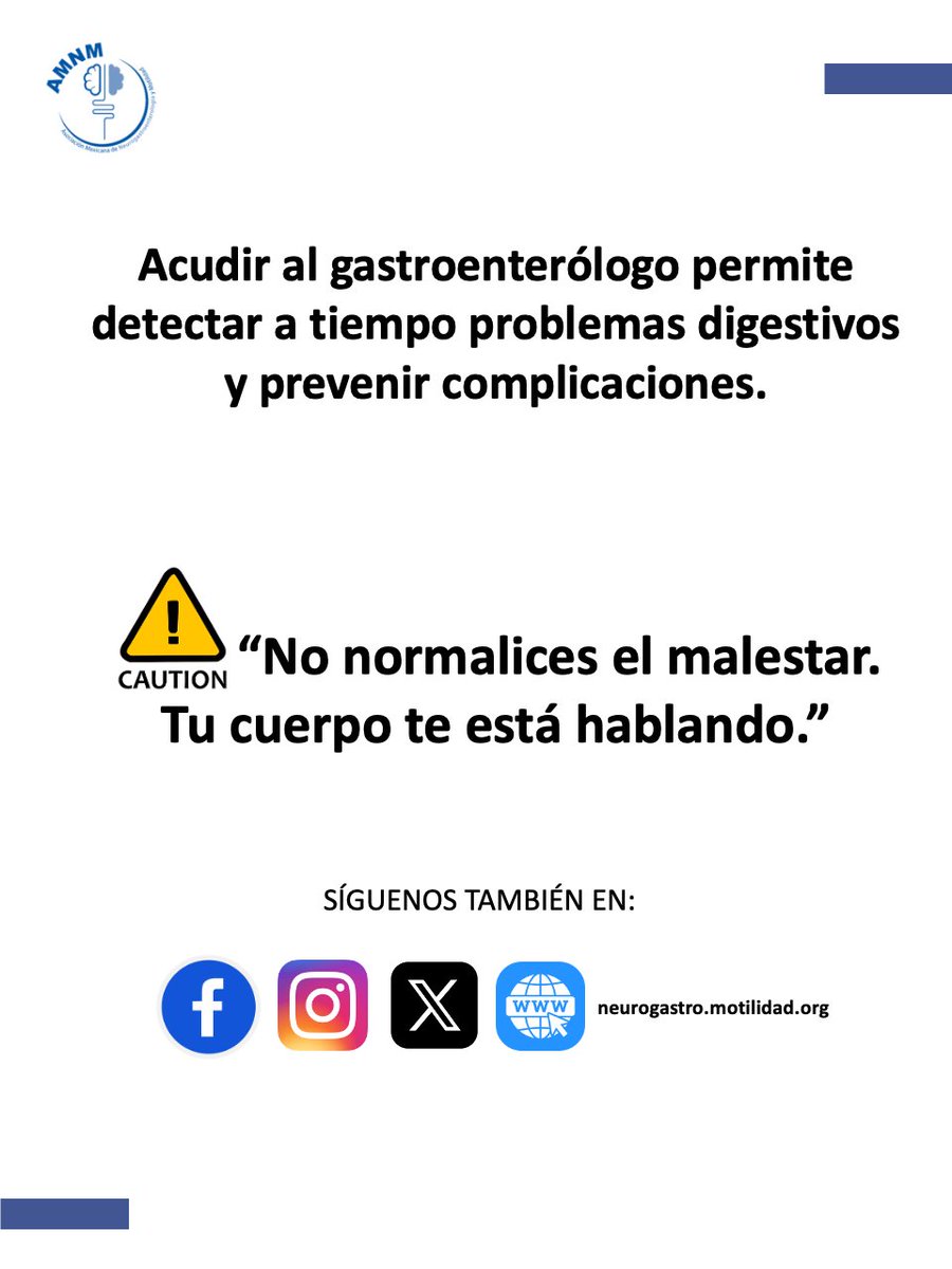 motilidad's tweet photo. ¿Dolor o cambios digestivos que no desaparecen? 🚨

No los normalices: tu cuerpo te está hablando.

🔹 Sangre en las heces
🔹 Dolor o distensión abdominal persistente
🔹 Cambios en el hábito intestinal (diarrea, estreñimiento o alternancia)

Si presentas alguno de estos signos, consulta con un gastroenterólogo. Una evaluación oportuna ayuda a detectar a tiempo problemas y a prevenir complicaciones.

➡️ Comparte para que más personas cuiden su salud digestiva.

#SaludDigestiva #NoNormalicesElDolor #Gastroenterología #AMNM #CuidaTuSalud