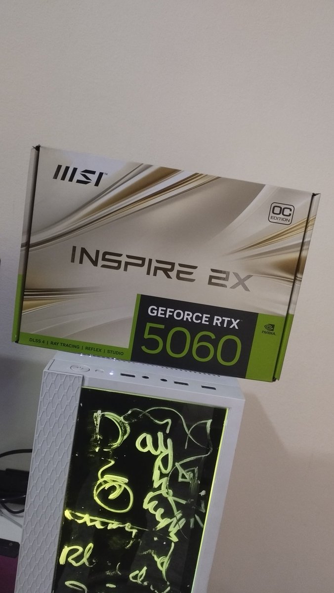 Alhamdulilah, massive upgrade from rx580 to rtx 5060, I was struggling with making animations coz the playback was way too slow but now Alhamdulillah that won't be an issue insha'Allah.

p.s one on the left is my old gpu.