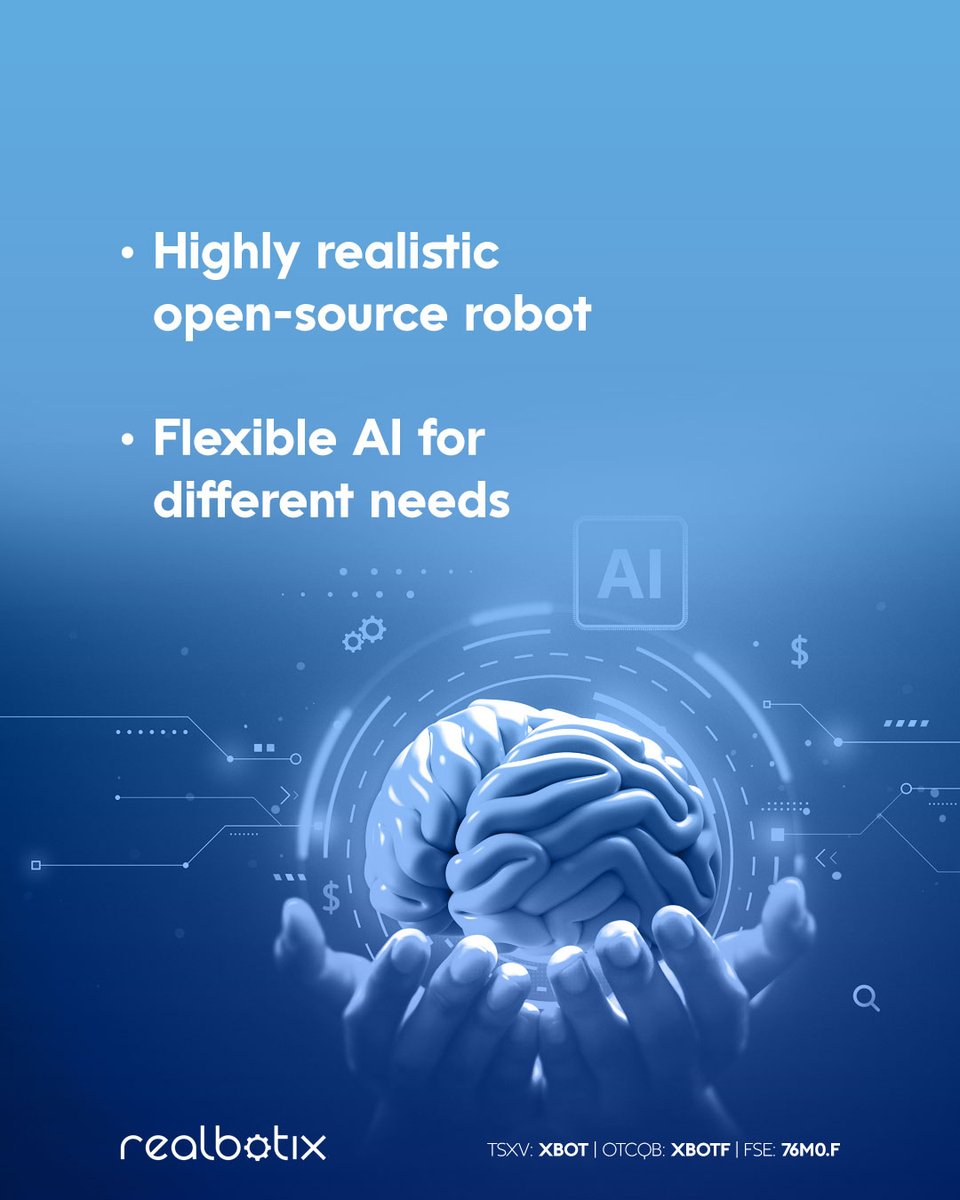 RealbotixCorp's tweet image. Designed for real connection, our lifelike #robots are fully customizable and compatible with most AI systems, ready to fit any industry need.