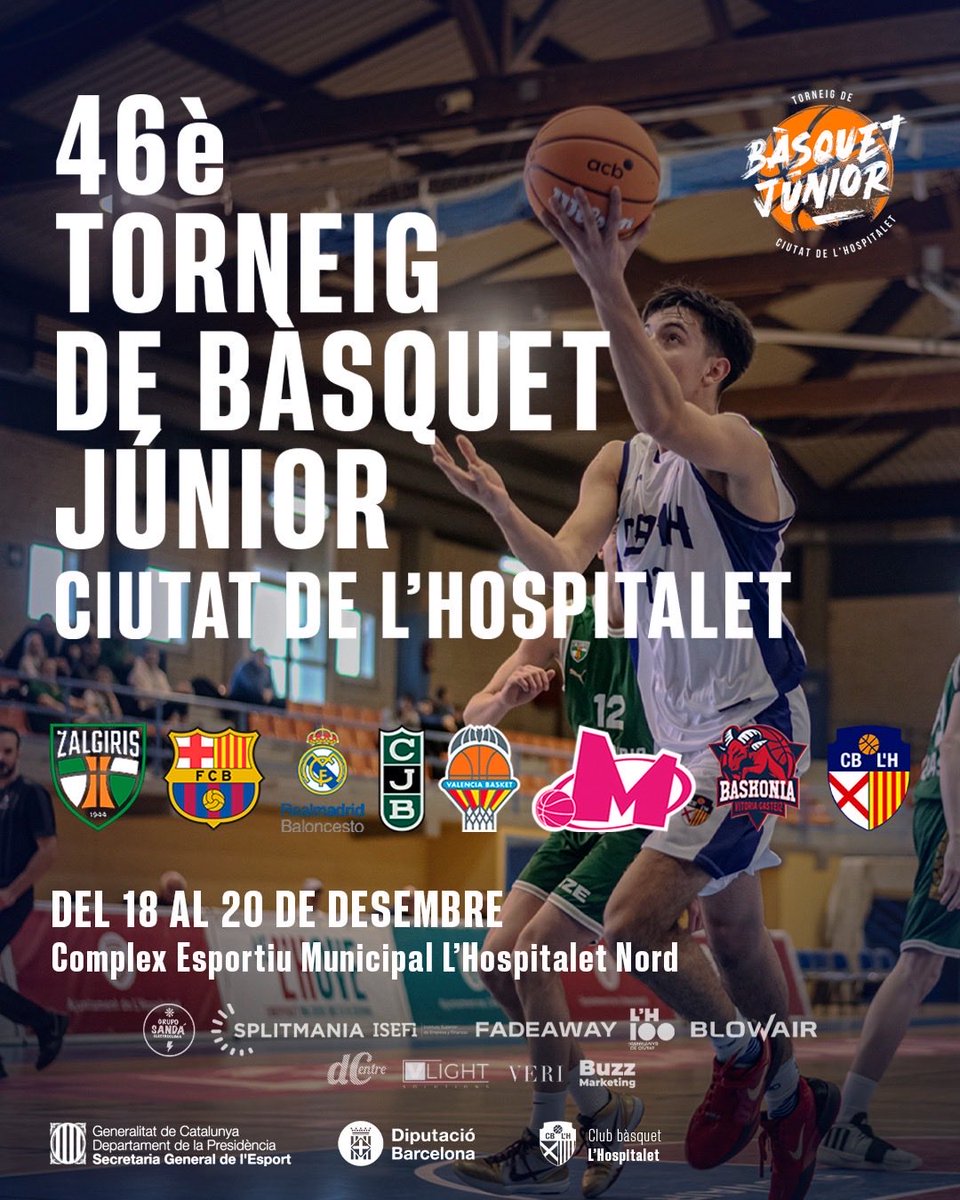 🏀✨ ¡Vuelve el espectáculo del futuro!

🔥 46è Torneig de Bàsquet Júnior Ciutat de L’Hospitalet
📅 18-20 de diciembre
📍 L’Hospitalet Nord

🌍 Las mejores promesas del baloncesto europeo se citan aquí: