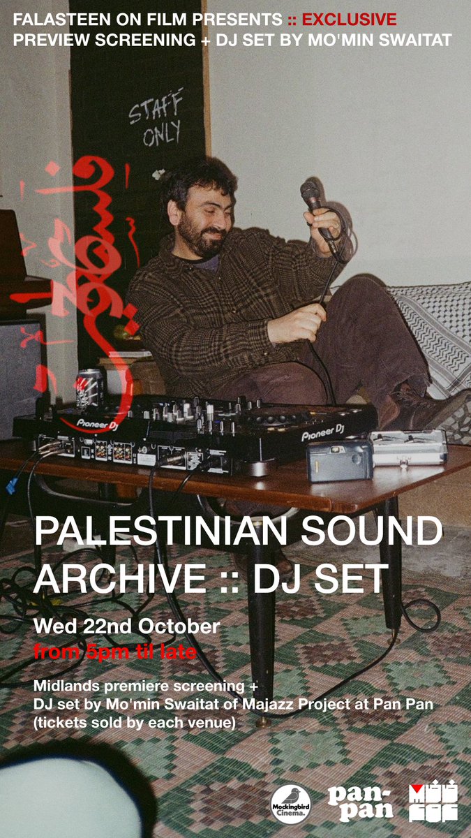 filmhubmidlands's tweet photo. Don’t miss out on an exclusive Midlands premiere!

Falasteen on Film is bringing Palestine ‘36 to Birmingham for a special preview this Wednesday

📆 22 October | 5 PM
🎫 Book tickets via Mockingbird Cinema

Falasteen on Film is supported by Film Hub Midlands Film Exhibition Fund https://t.co/HITP0HKwmg