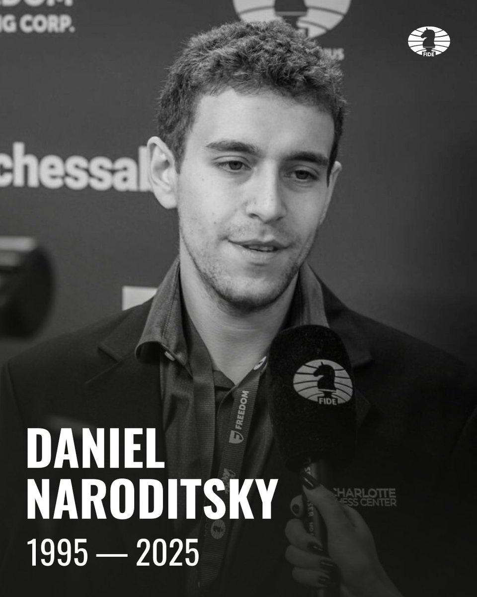 GM Daniel Naroditsky passed away. He was a talented chess player, commentator, and educator. FIDE extends its deepest condolences to Daniel’s family and loved ones.