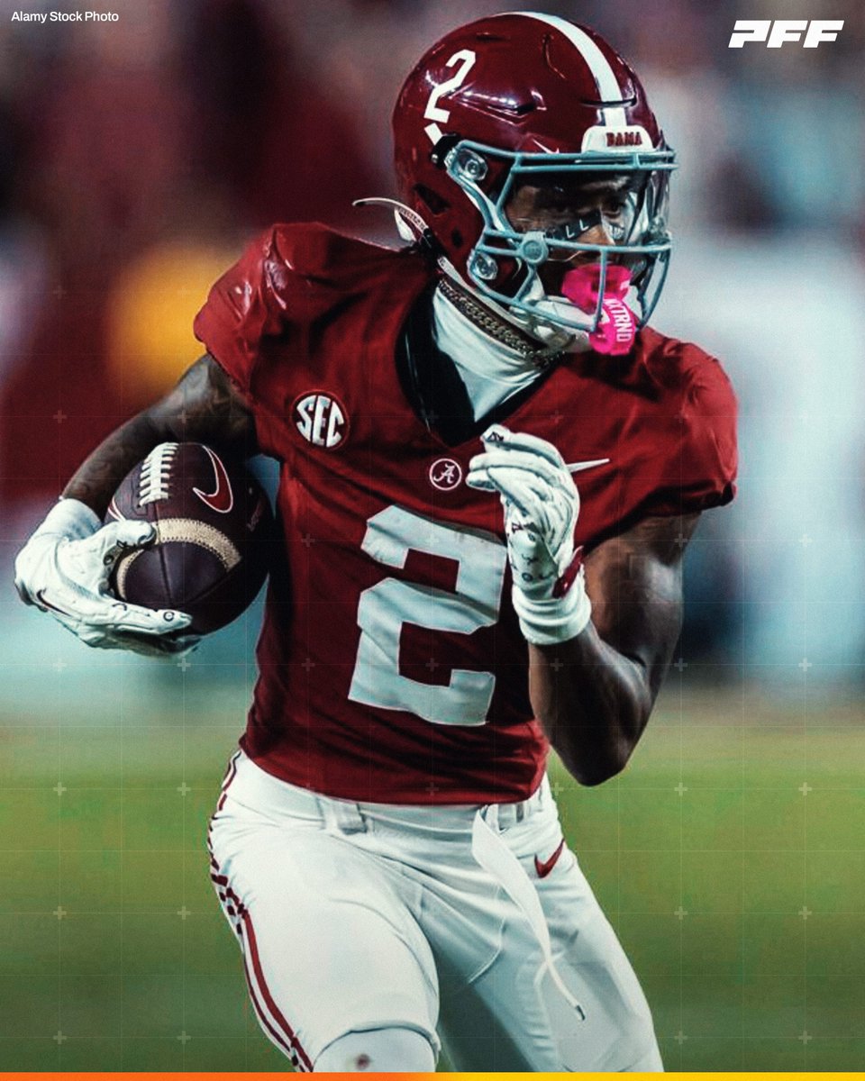 Highest Graded SEC Wide Receiver from Week 8:

🐘 Ryan Williams, Alabama: 87.6

<a href="/AlabamaFTBL/">Alabama Football</a>