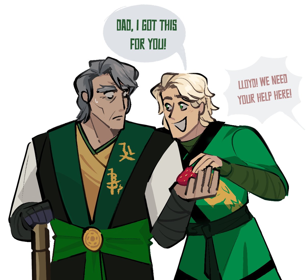 shhhlagbaum's tweet image. 🍓💚 (it was funnier in my head LMAO)

#ninjago #ninjagoAU #ninjago_survived_AU #garmadon #lloydgarmadon
