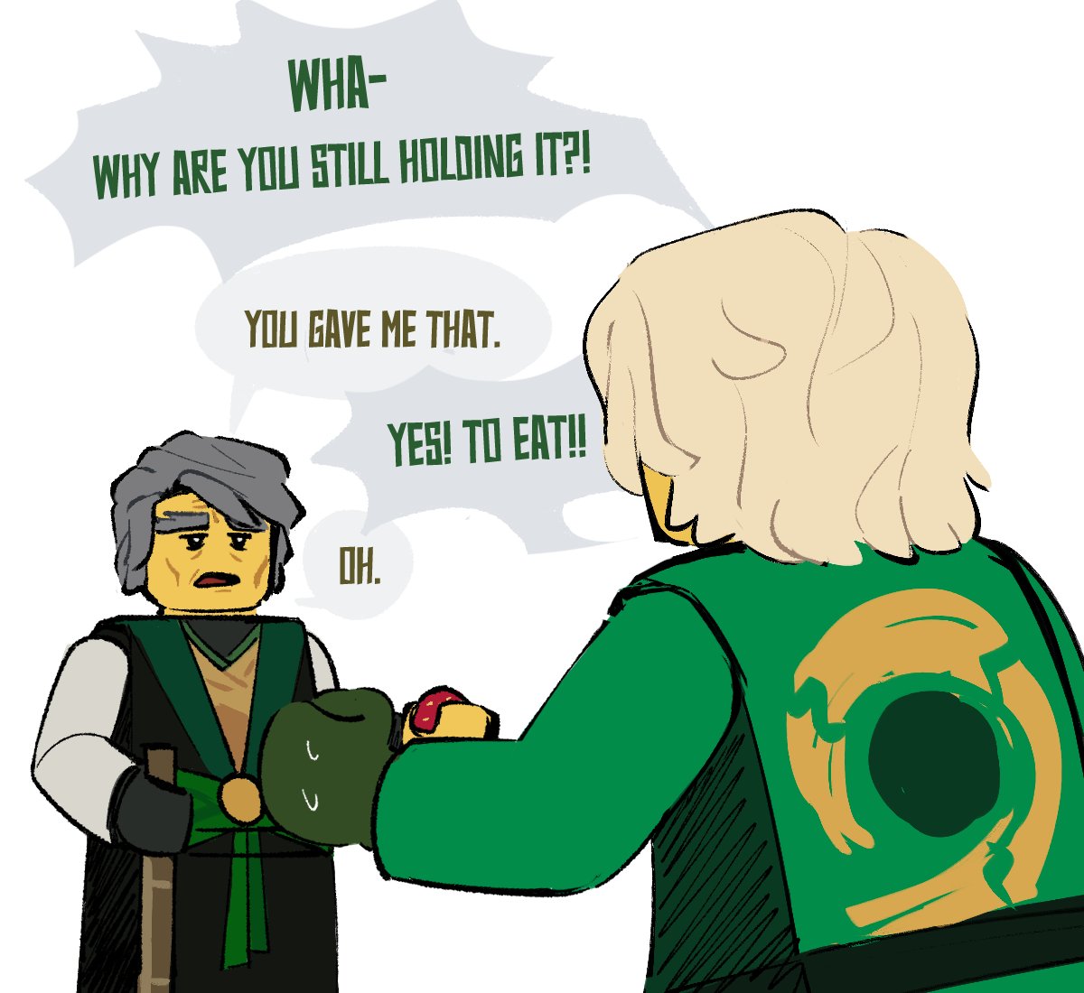 shhhlagbaum's tweet image. 🍓💚 (it was funnier in my head LMAO)

#ninjago #ninjagoAU #ninjago_survived_AU #garmadon #lloydgarmadon