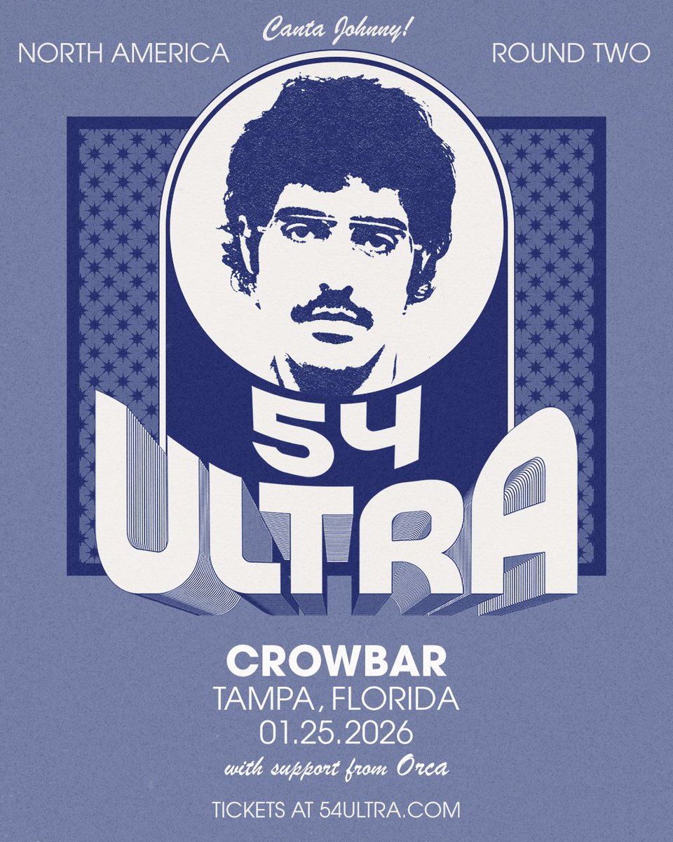 aestheticized's tweet image. NEW SHOW! 54 Ultra is songwriter &amp;amp; producer Johnny Rodriguez who mixes lo‑fi haze w/ polished soul, creating a nostalgic, feel-good vibe. &amp;gt;&amp;gt;&amp;gt; Sun 01.25.26 = 54 Ultra w/ Orca @ Crowbar. 7PM / $25 / All Ages! Presales = Wednesday. General on sale = Friday. 54ultra26.eventbrite.com
