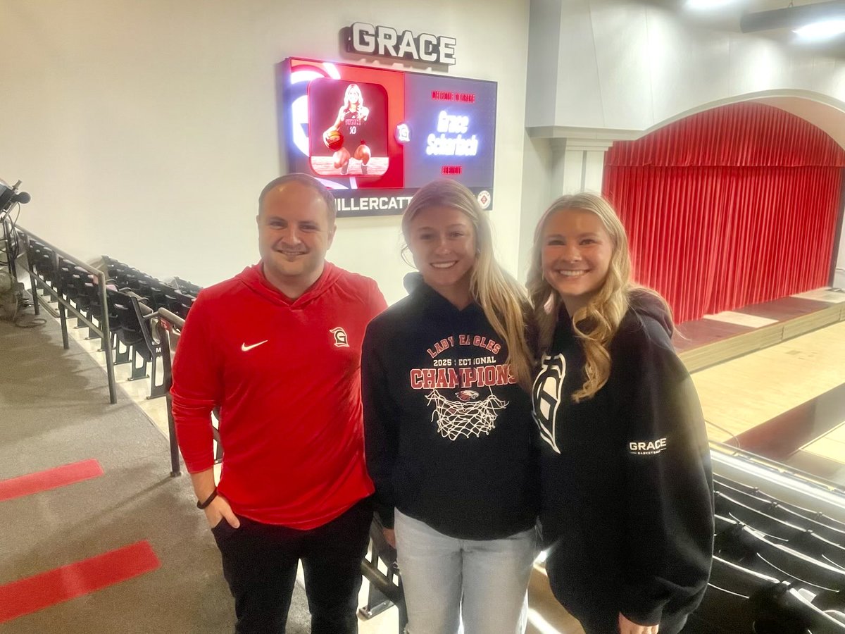 GraceScharlach's tweet image. After an awesome visit I’m very blessed to have received an offer from @gracecollegewbb! Thank you @coach12davis, @andersjake35, &amp;amp; @kensieryman for a great day! I am so grateful for this amazing opportunity!! 
@vjhAlways100 @FremontGB