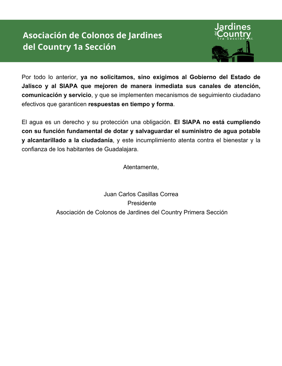 AcJardCoun1ra's tweet image. Consideramos importante marcar una postura como Asociación que representa a los vecinos. Urge reestructurar el @siapagdl por el bien de la ciudad. 

Atencion @GobiernoJalisco 

@Trafico_ZMG @MilenioJalisco  @TVAztecaJalisco @Notisistema @TelediarioGDL