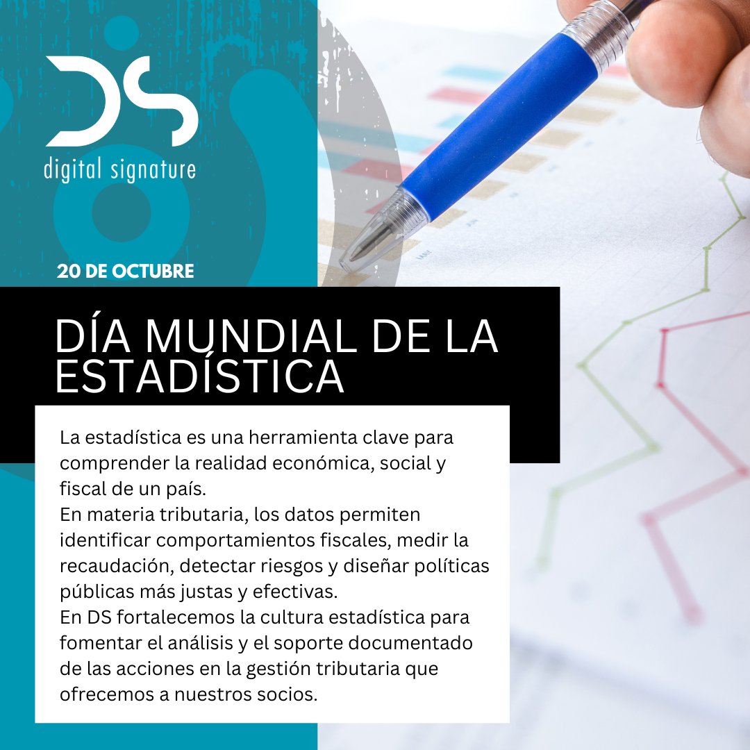 ConsultoriaDS1's tweet image. 📊 Hoy celebramos el #DíaMundialDeLaEstadística.
En tributación, los datos son esenciales para entender comportamientos fiscales, mejorar la recaudación y promover la transparencia.
DS fomenta la cultura estadística.

#CulturaFiscal #DatosQueTransforman #estadísticatributaria