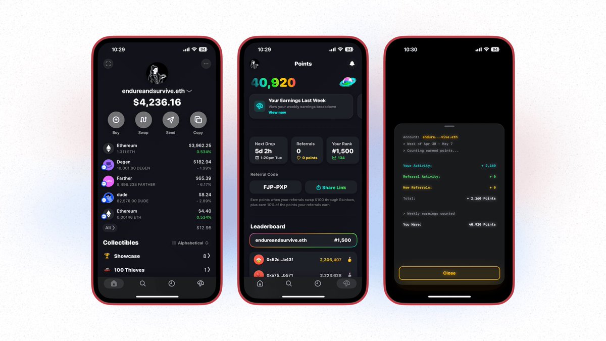 LogicWiz3rd's tweet image. Everyone’s chasing the next memecoin… meanwhile @rainbowdotme is quietly building the rails for the next wave of DeFi:
• $1.9M+ rewards issued
• $5.4M+ swap volume in a month
• $RNBW token dropping Q4 2025
This isn’t hype — it’s infrastructure. #DeFi #Web3 #Crypto #Rainbow