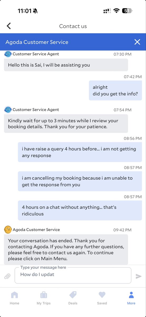 rfwani's tweet photo. @agodaindia I have booked a hotel from your platform which does not exist at that location as per google maps and other platforms. While i raised this issue with your support, i was made to wait for 5+ hours without receiving any response. Pathetic Service. https://t.co/XZ4GF0gR2X
