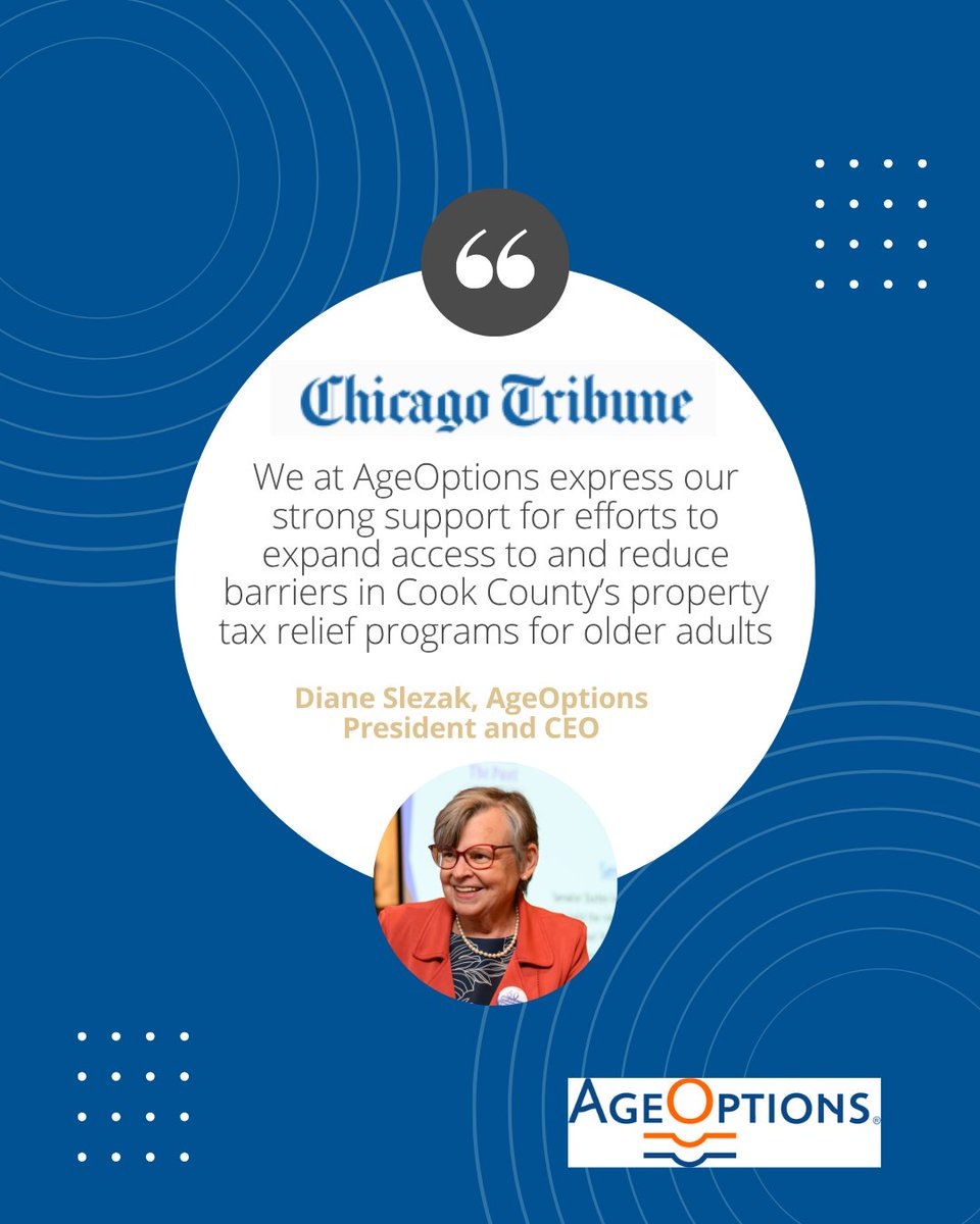 We are pleased that the Chicago Tribune picked up our Letter to the Editor on Sunday, October 19. Our letter covered the importance of tax relief programs that support older adults. If you would like to read the full letter go to bit.ly/4qpzJvy