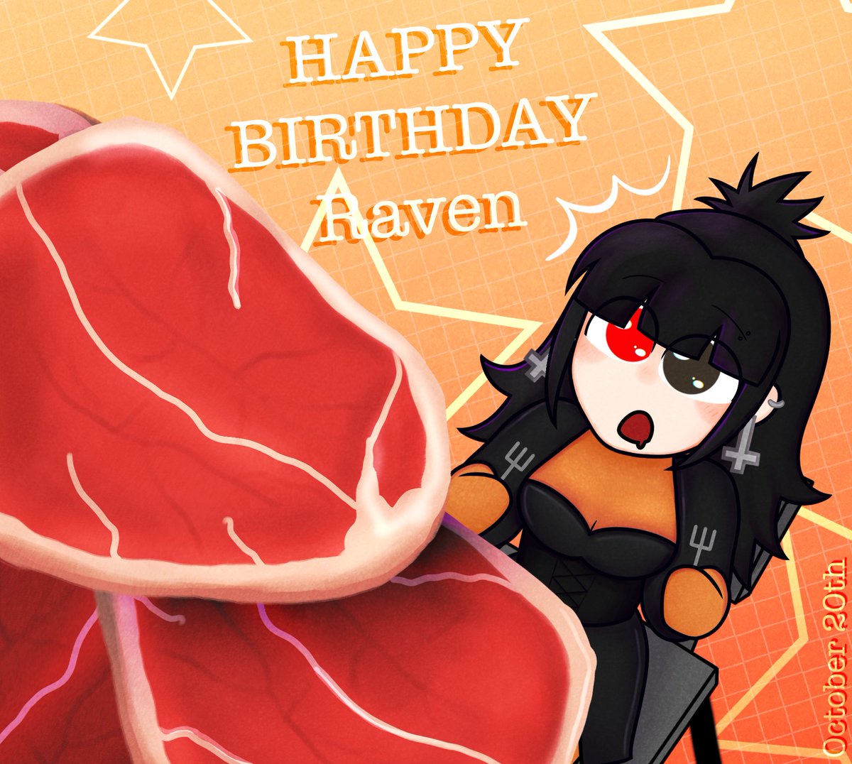 HawaiiHavoc's tweet photo. ๐ชก HAPPY BIRTHDAY RAVEN! โ ๏ธ
SURPRISE! ANOTHER BIRTHDAY IN SPOOKY MONTH. Let's wish our weird fashionista goth here, who is super excited and gives you a slice of her uhm.. meat cake! And you better eat it... Be grateful to the birthday girl! ๐ฅฉ๐ฅ
#HawaiiHavocIsland #hhitwt https://t.co/7xZFI6Yolv