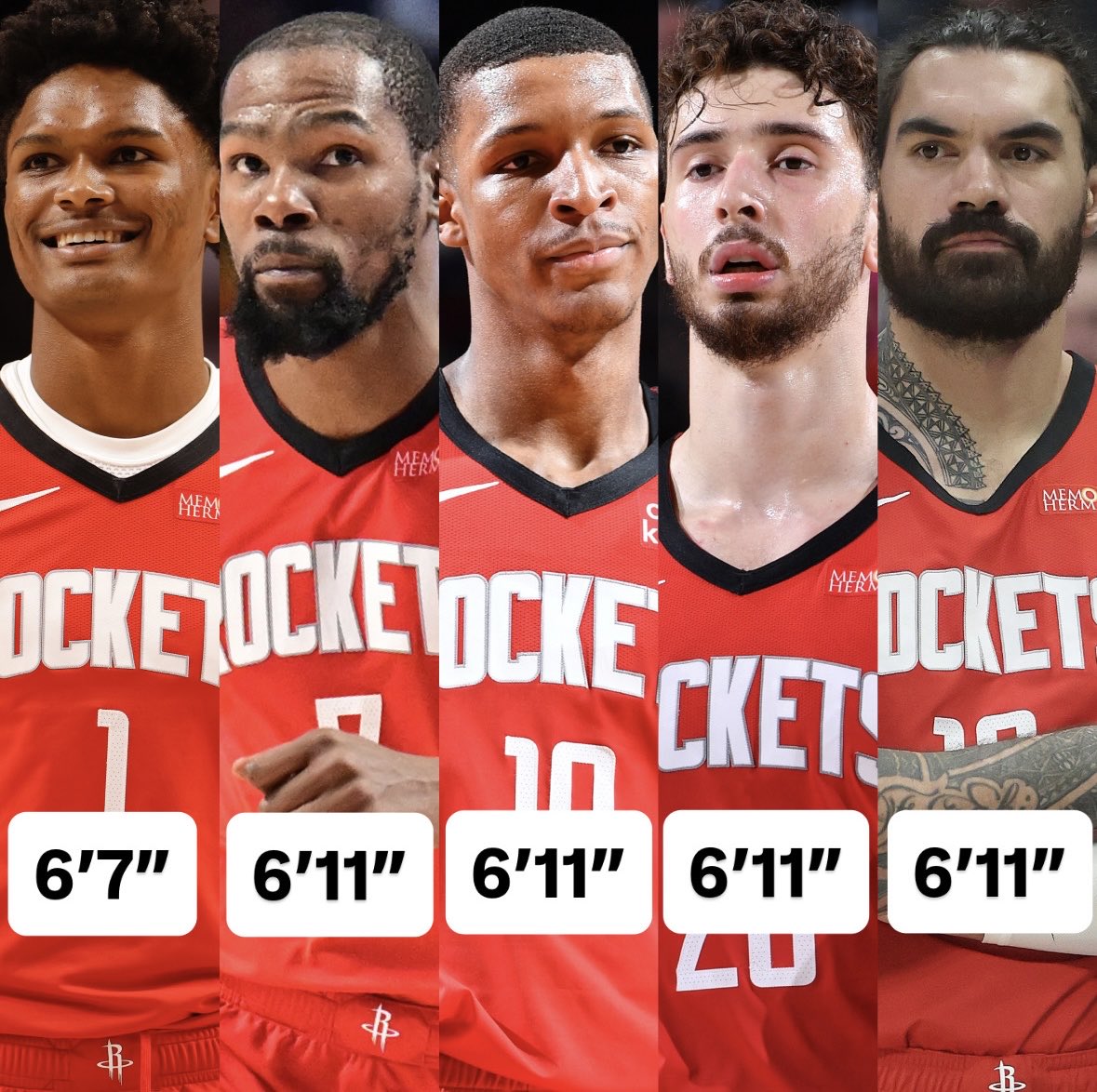 Rockets starting the ALL-TALL lineup on opening night 🤯🔥 